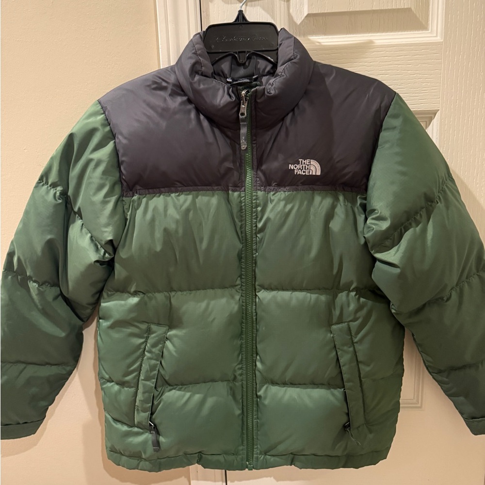 The North Face Kids Green and Gray Puffer Jacket